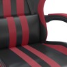   Sedia Gaming Girevole Poggiapiedi Nero e Rosso Vino Similpelle