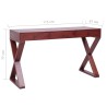 Scrivania per PC Marrone 115x47x77 cm Legno Massello di Mogano