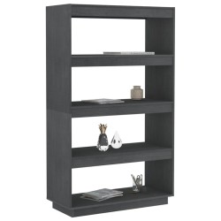   Libreria/Divisorio Grigio 80x35x135 cm Legno Massello di Pino