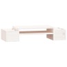   Supporto per Monitor Bianco 70x27,5x15cm Legno Massello di Pino