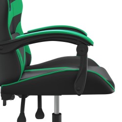 Sedia da Gaming Girevole Nera e Verde in Similpelle