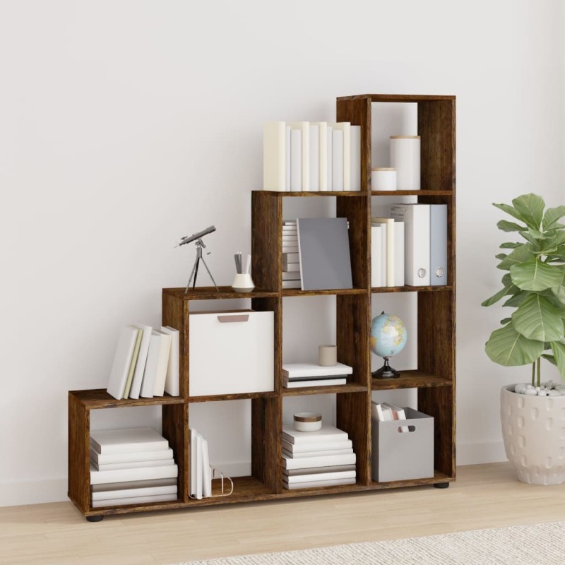 Libreria a Scala Rovere Fumo 142 cm in Legno ingegnerizzato