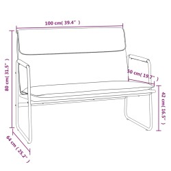   Panca Cappuccino 100x64x80 cm in Similpelle