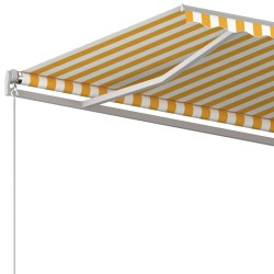 Tenda da Sole Retrattile Automatica Pali 6x3 m Gialla e Bianca