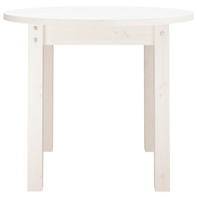   Tavolino da Salotto Bianco Ø 55x45 cm in Legno Massello di Pino