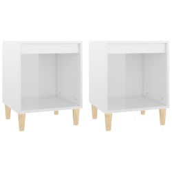 vidaXL Comodini 2 pz in Bianco Lucido 40x35x50 cm