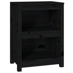 vidaXL Libreria Nera 50x35x68 cm in Legno Massello di Pino