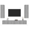 Set di Mobili Porta TV 4 pz Grigio Sonoma in Legno ingegnerizzato