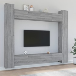 Set Mobili Porta TV 8pz Grigio Sonoma in Legno ingegnerizzato