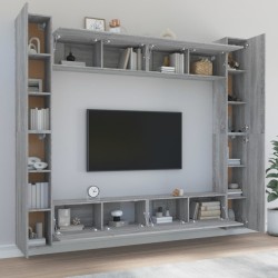 Set Mobili Porta TV 8pz Grigio Sonoma in Legno ingegnerizzato