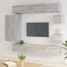 Set di Mobili Porta TV 8 pz Grigio Sonoma in Legno ingegnerizzato