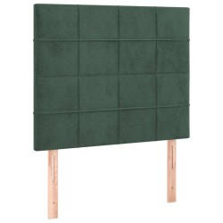 Giroletto a Molle con Materasso Verde Scuro 90x190 cm Velluto