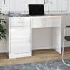 vidaXL Scrivania Cassetto Bianco Lucido 100x40x73cm Legno ingegnerizzato