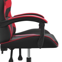 Sedia da Gaming Girevole Nera e Rossa in Similpelle