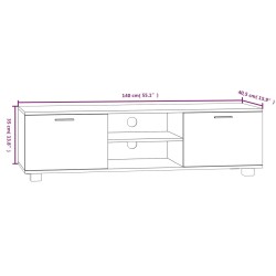 Mobile Porta TV Nero 140x40,5x35 cm in Legno ingegnerizzato