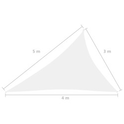 Parasole a Vela Oxford Triangolare 3x4x5 m Bianco