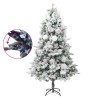 Albero di Natale Innevato con LED e Pigne 195 cm in PVC e PE