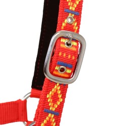 Collare da Testa per Cavallo 2 pz in Nylon Taglia Full Rosso