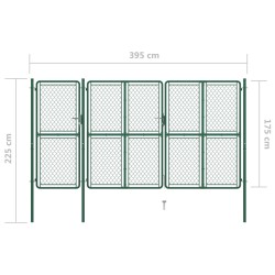 Cancello per Giardino in Acciaio 175x395 cm Verde