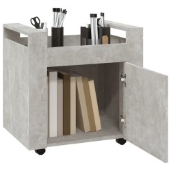 vidaXL Carrello Scrivania Grigio cemento 60x45x60 cm Legno ingegnerizzato