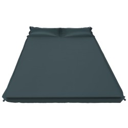 Materasso Gonfiabile ad Aria con Cuscino 130x190 cm Verde Scuro