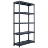 Scaffali 2 pz Nero 250 kg 80x40x180 cm in Plastica