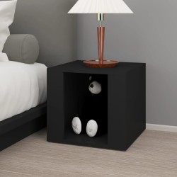 Comodino Nero 41x40x36 cm in Legno ingegnerizzato