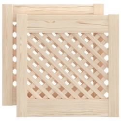 Ante con Design a Reticolo 2 pz 39,5x39,5 cm in Legno di Pino