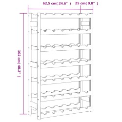 Portabottiglie per 42 Bottiglie Grigio Legno Massello di Pino