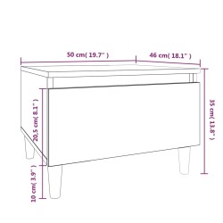 vidaXL Tavolino da Salotto Rovere Fumo 50x46x35cm in Legno ingegnerizzato