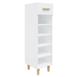 vidaXL Scarpiera Bianco Lucido 30x35x105 cm in Legno ingegnerizzato