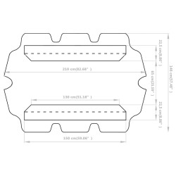 Baldacchino per Dondolo Giardino Blu 150/130x70/105 cm