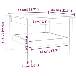 vidaXL Tavolino da Salotto Nero 55x55x40 cm Legno Massello di Pino