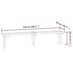 vidaXL Panchina da Giardino 220 cm in Legno di Pino Impregnato