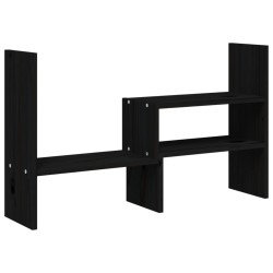 vidaXL Supporto Monitor Nero (39-72)x17x43 cm Legno Massello di Pino