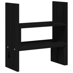 vidaXL Supporto Monitor Nero (39-72)x17x43 cm Legno Massello di Pino