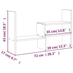 vidaXL Supporto Monitor Nero (39-72)x17x43 cm Legno Massello di Pino