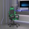 Sedia da Gaming Girevole Nera e Verde in Similpelle