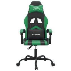 Sedia da Gaming Girevole Nera e Verde in Similpelle