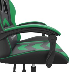 Sedia da Gaming Girevole Nera e Verde in Similpelle