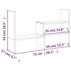 vidaXL Supporto per Monitor (39-72)x17x43 cm in Legno Massello di Pino