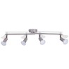 Lampada da Soffitto con 4 Faretti a LED in Nichel Satinato