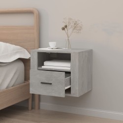 vidaXL Comodino a Muro Grigio Cemento 50x36x40 cm