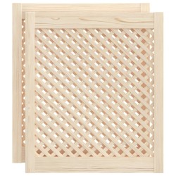 Ante con Design a Reticolo 2 pz 59,5x69 cm in Legno di Pino