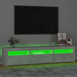 Mobile Porta TV con Luci LED Grigio Cemento 180x35x40 cm