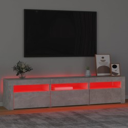 Mobile Porta TV con Luci LED Grigio Cemento 180x35x40 cm