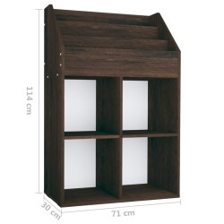 vidaXL Portariviste per Bambini Rovere Fumo 71x30x114 cm Truciolato