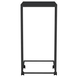 Tavolino con Ruote Nero 40x30x63,5cm in Legno Ingegnerizzato