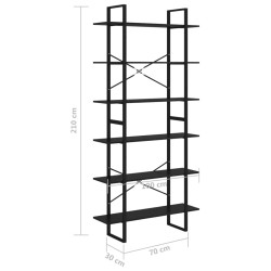 Scaffale Alto Nero 100x30x210 cm in Truciolato