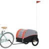 Rimorchio da Bici da Carico Nero e Arancione 45 kg in Ferro